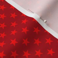 Half Inch Red Stars on Dark Red