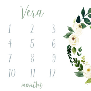 Vera // Rustic Ivory Blooms Baby Milestone Blanket