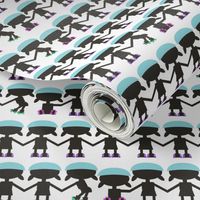 roller derby paper doll chain