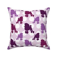 Purple Poodle Polka Dot