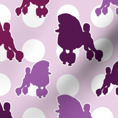 Purple Poodle Polka Dot