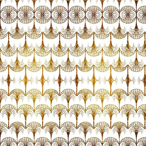 Art deco palm gold and white