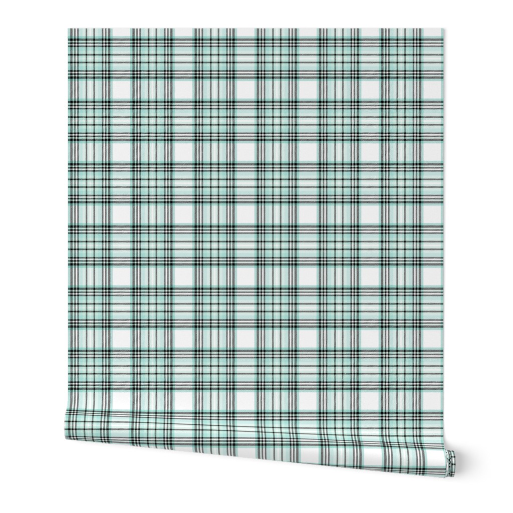 mod baby tartan mint on white