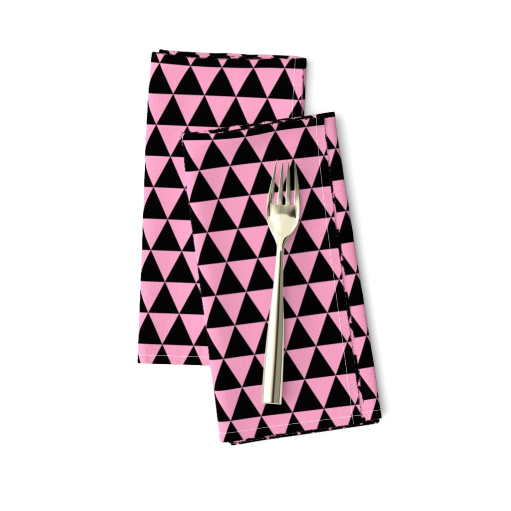 One Inch Black and Carnation Pink Triangles