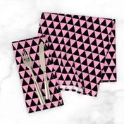 One Inch Black and Carnation Pink Triangles