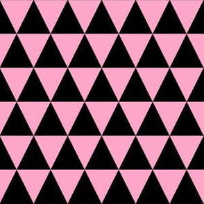 One Inch Black and Carnation Pink Triangles