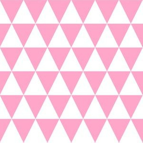 One Inch White and Carnation Pink Triangles