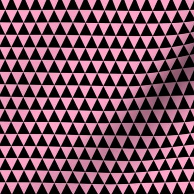 Half Inch Black and Carnation Pink Triangles