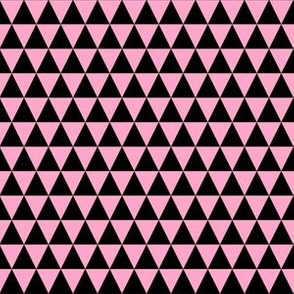 Half Inch Black and Carnation Pink Triangles