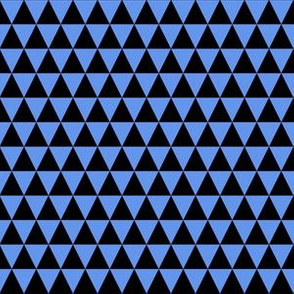 Half Inch Black and Cornflower Blue Triangles