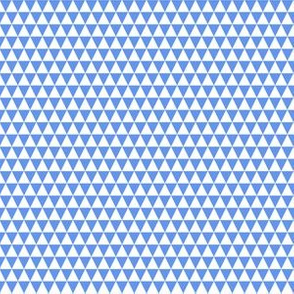 Quarter Inch White and Cornflower Blue Triangles