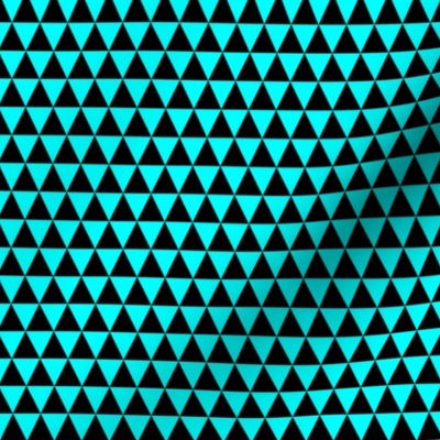 Half Inch Black and Aqua Blue Triangles