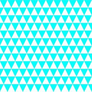 Half Inch White and Aqua Blue Triangles