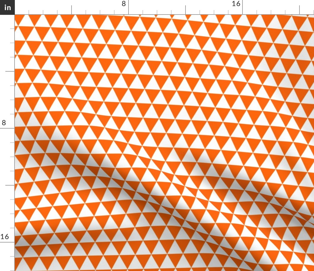 One Inch White and Orange Triangles