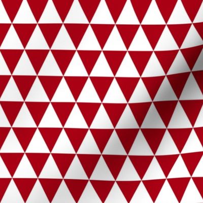 One Inch White and Dark Red Triangles