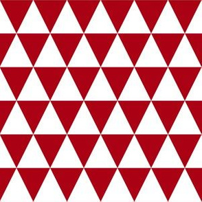 One Inch White and Dark Red Triangles