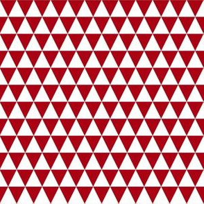 Half Inch White and Dark Red Triangles