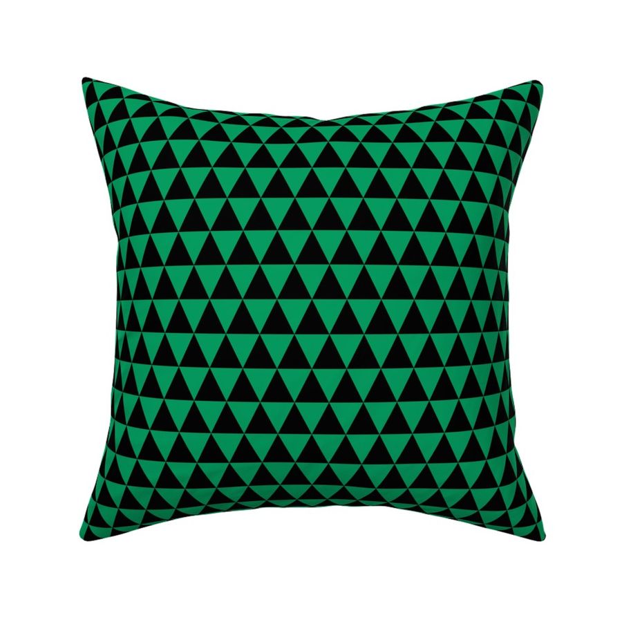 One Inch Black and Shamrock Green Triangles