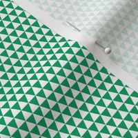 Quarter Inch White and Shamrock Green Triangles