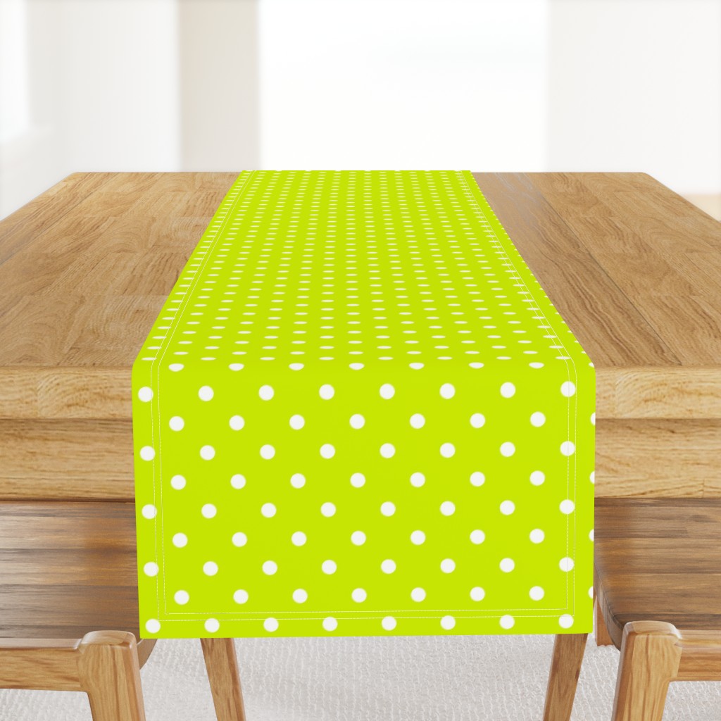 White Polkadots on Lime Punch 