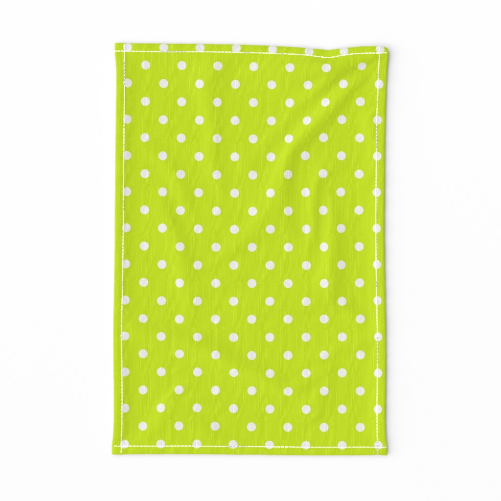 White Polkadots on Lime Punch 