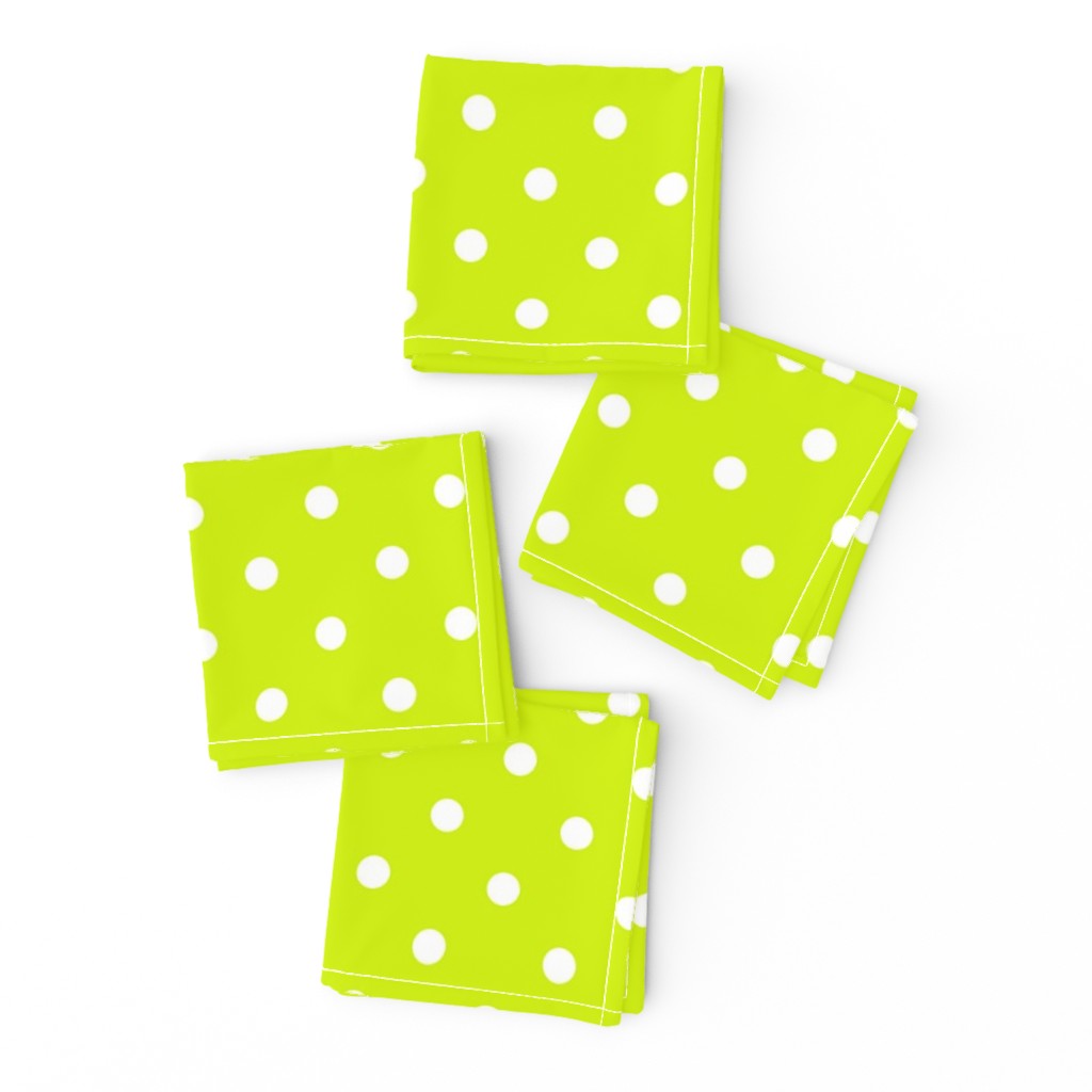 White Polkadots on Lime Punch 