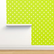 White Polkadots on Lime Punch 