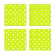 White Polkadots on Lime Punch 