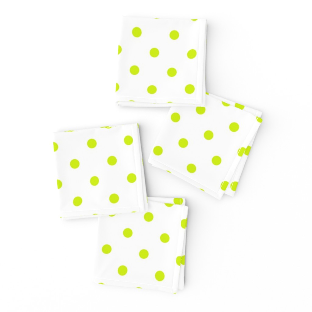 Lime Punch Polkadots on White