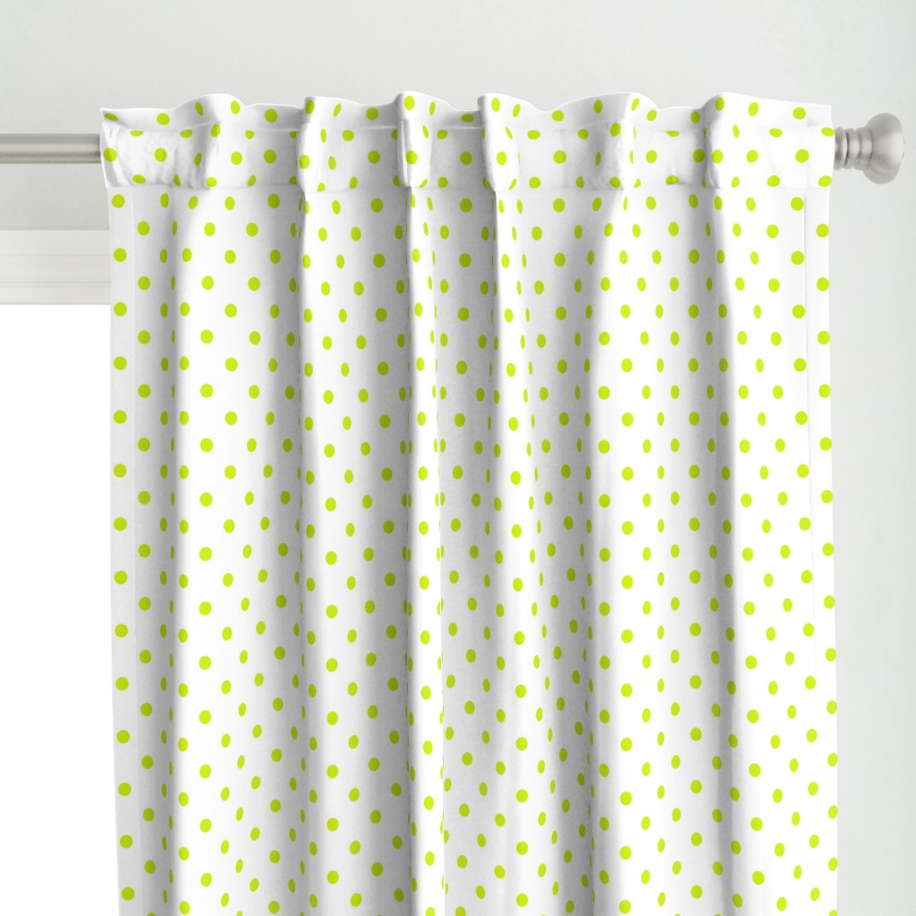 Lime Punch Polkadots on White