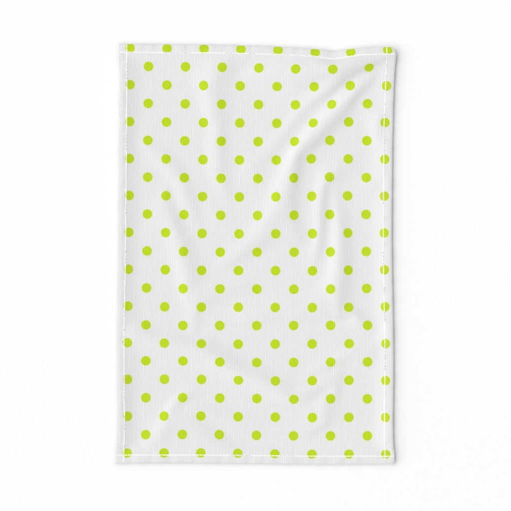 Lime Punch Polkadots on White
