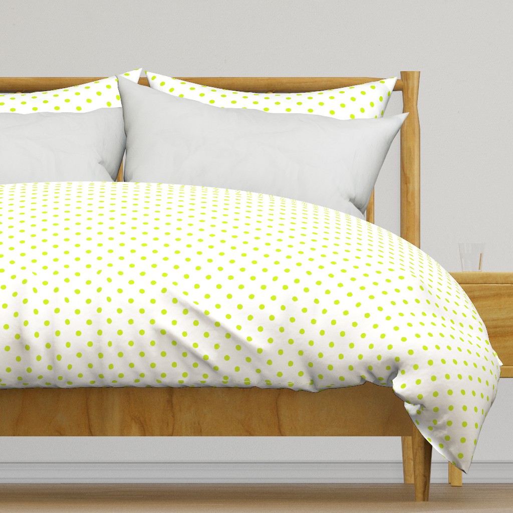 Lime Punch Polkadots on White