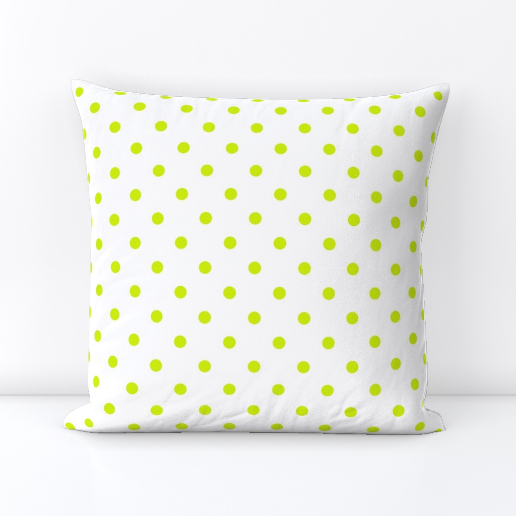 Lime Punch Polkadots on White