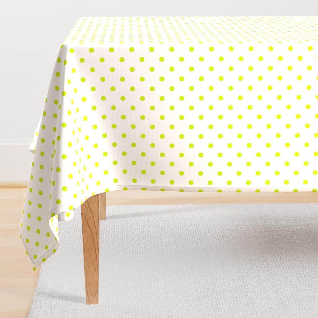 Lime Punch Polkadots on White