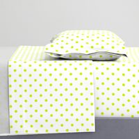 Lime Punch Polkadots on White