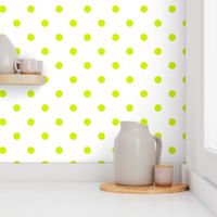 Lime Punch Polkadots on White