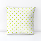 Lime Punch Polkadots on White