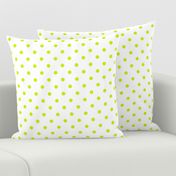 Lime Punch Polkadots on White