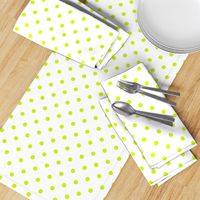 Lime Punch Polkadots on White