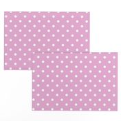 Bright White Polkadots on Pink Lavender