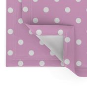 Bright White Polkadots on Pink Lavender