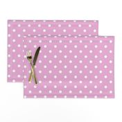 Bright White Polkadots on Pink Lavender