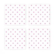 Pink Lavender Polkadots on White