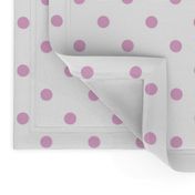 Pink Lavender Polkadots on White