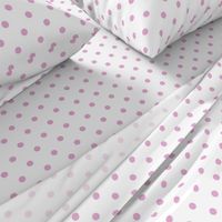 Pink Lavender Polkadots on White