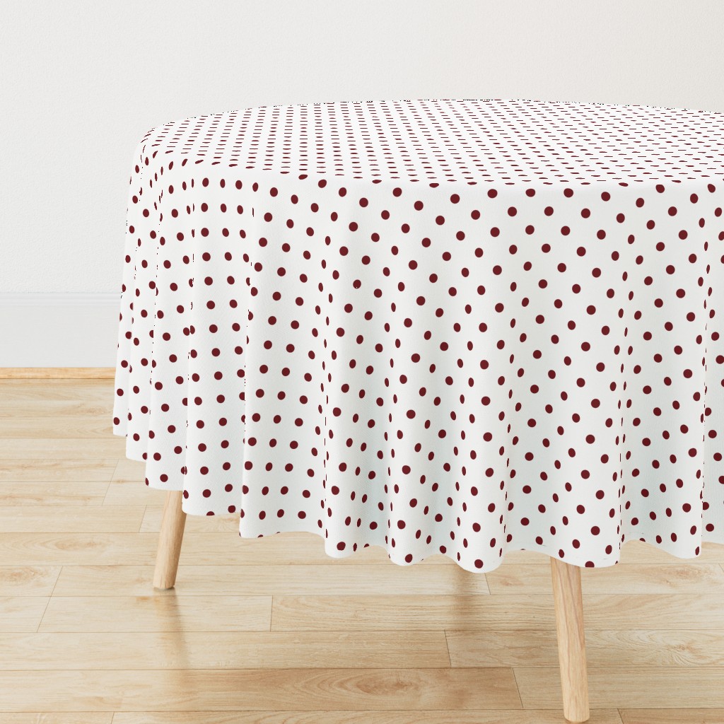 Spiced Apple Red Polkadots on White