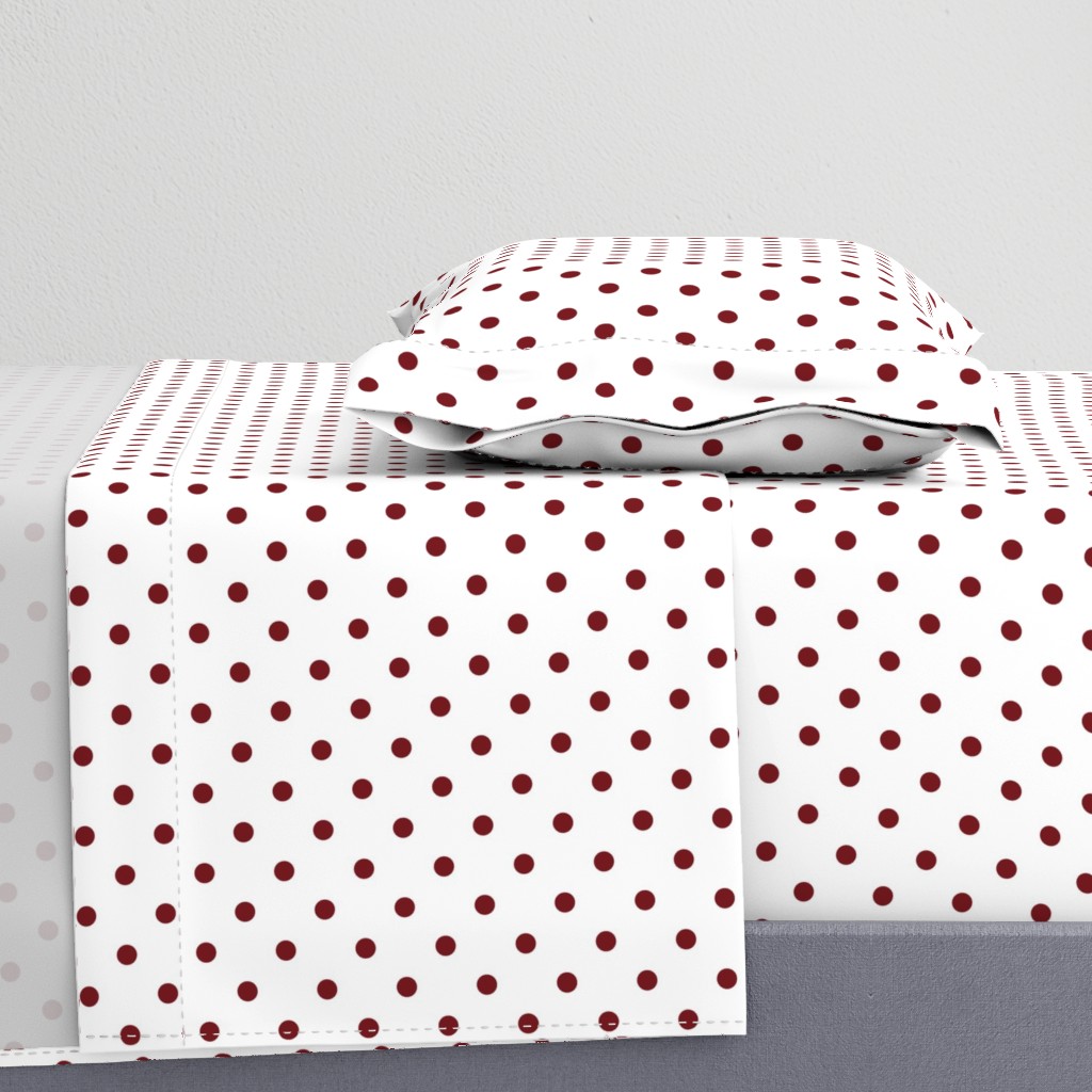 Spiced Apple Red Polkadots on White