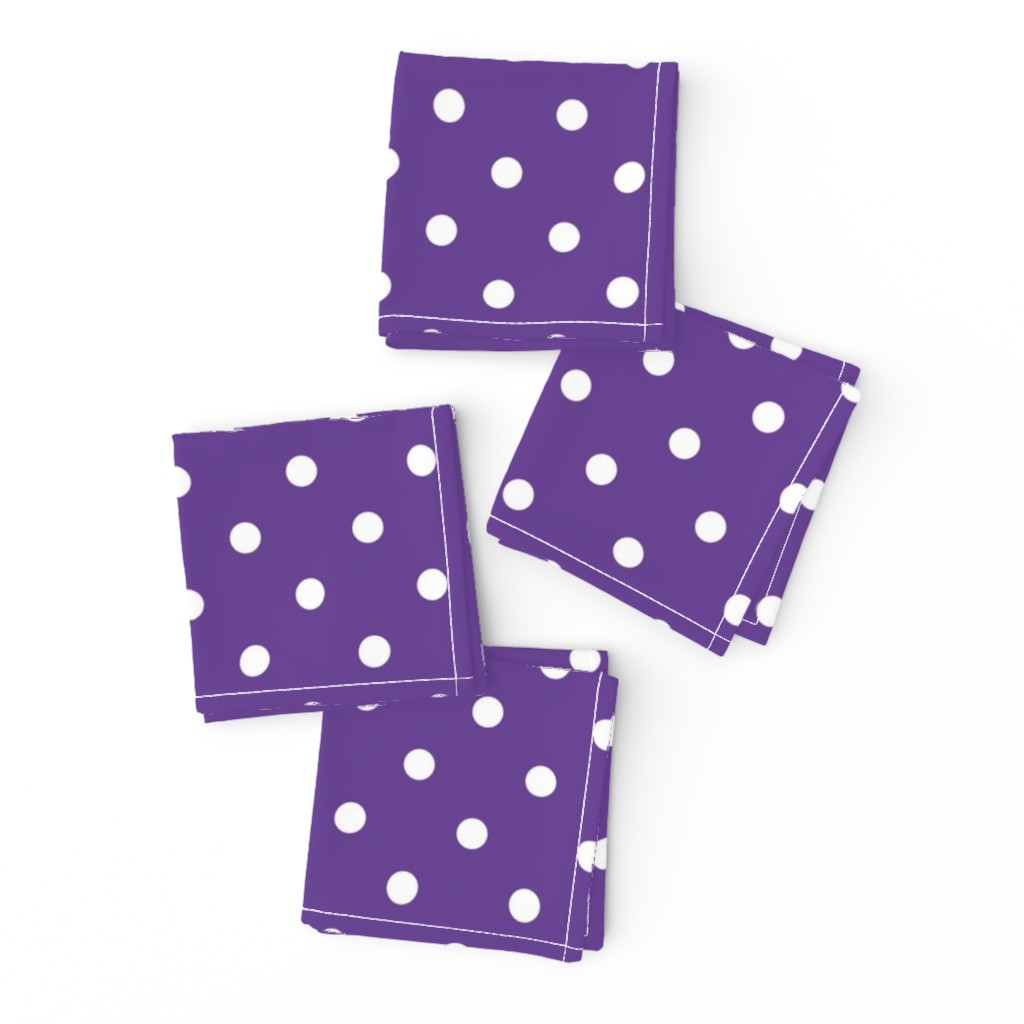 White Polkadots on Ultra Violet Purple Polkadots 