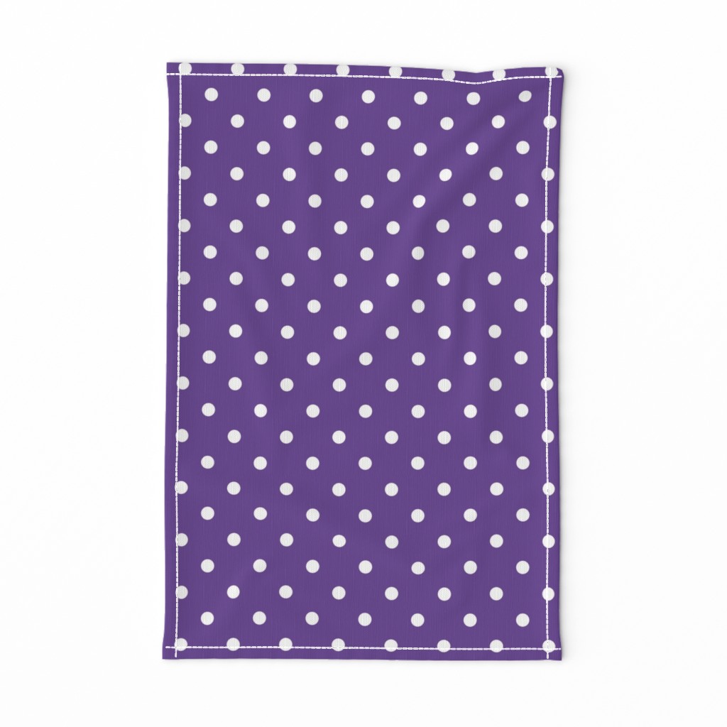 White Polkadots on Ultra Violet Purple Polkadots 