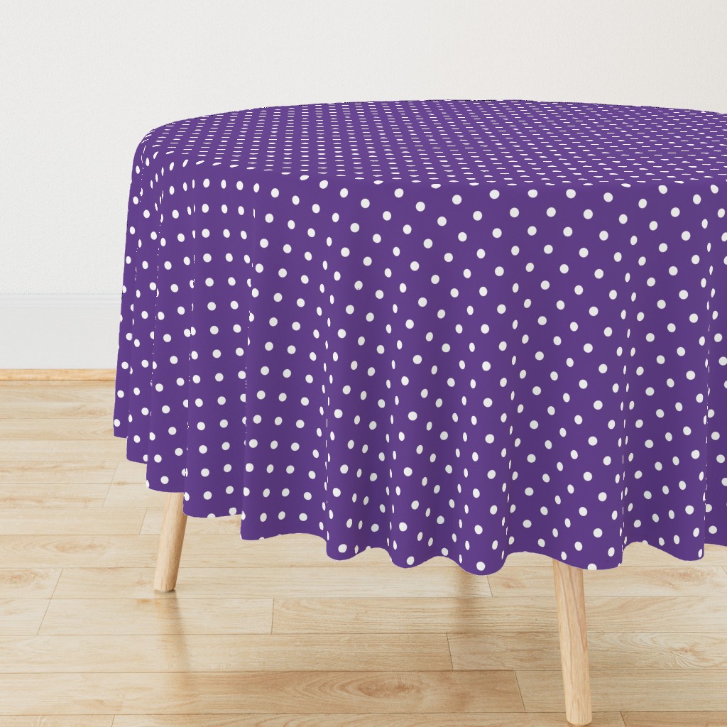 White Polkadots on Ultra Violet Purple Polkadots 